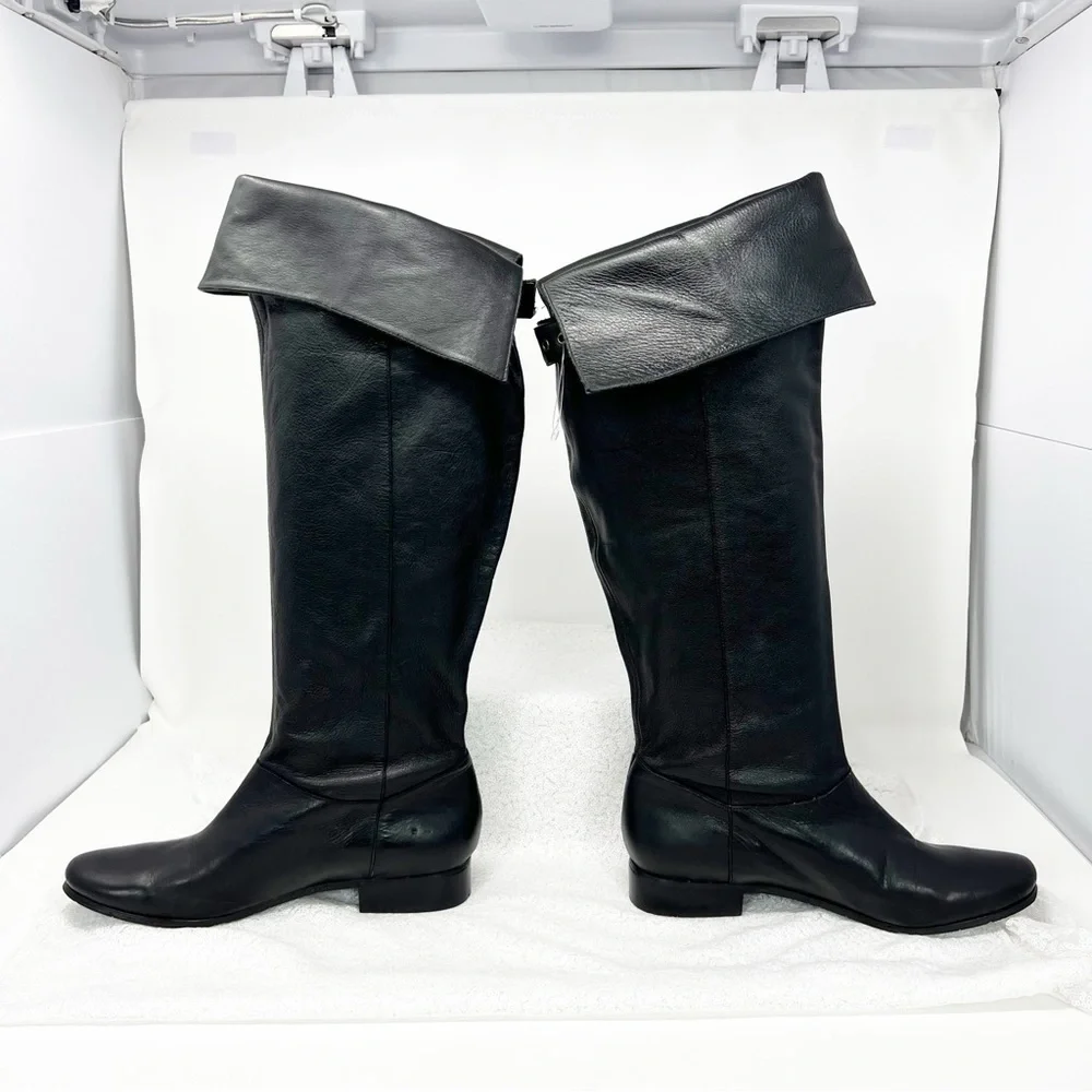Jessica Simpson riding boots black leather size 7.5 women’s
